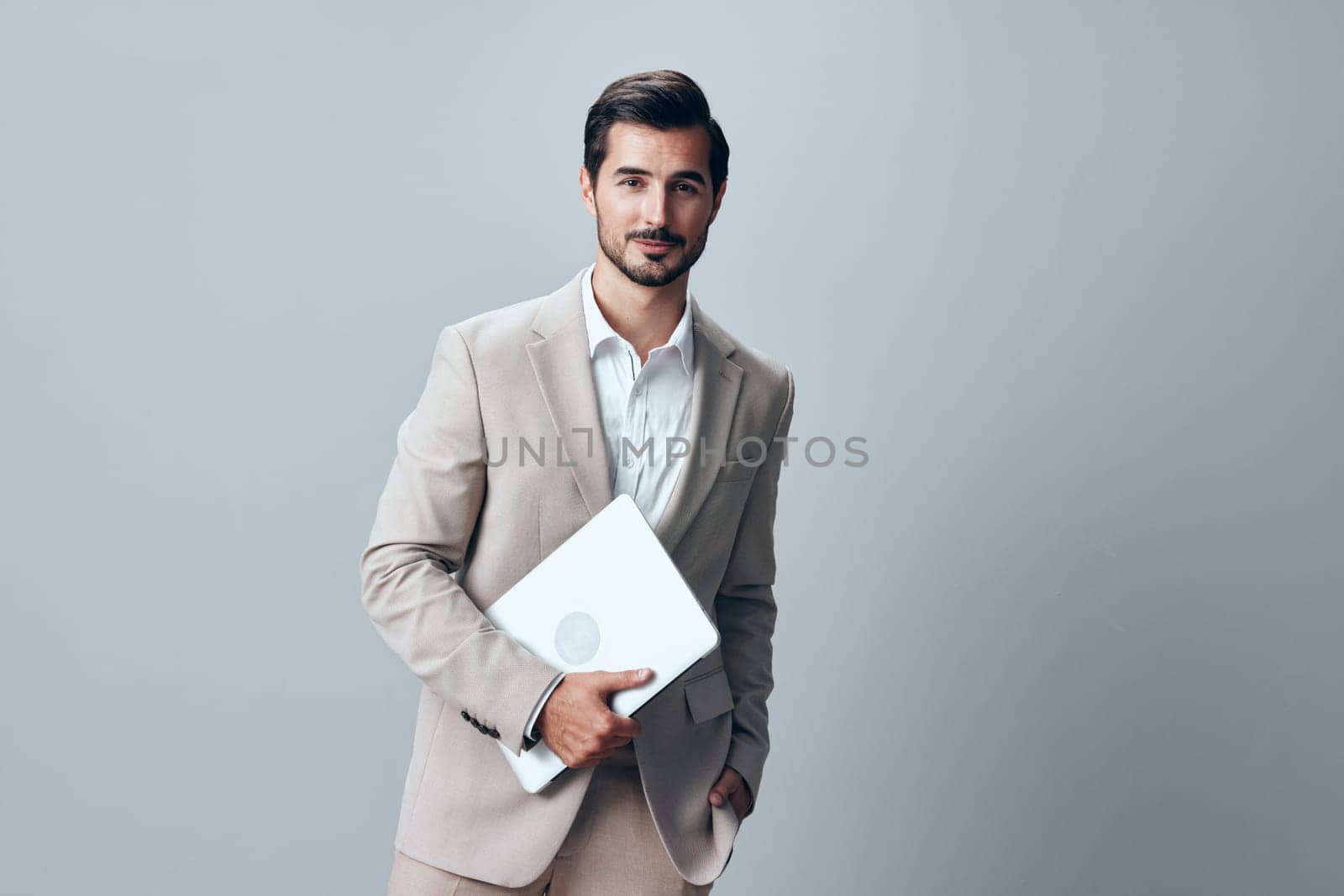 man male business job computer freelancer copyspace smiling suit laptop internet by SHOTPRIME