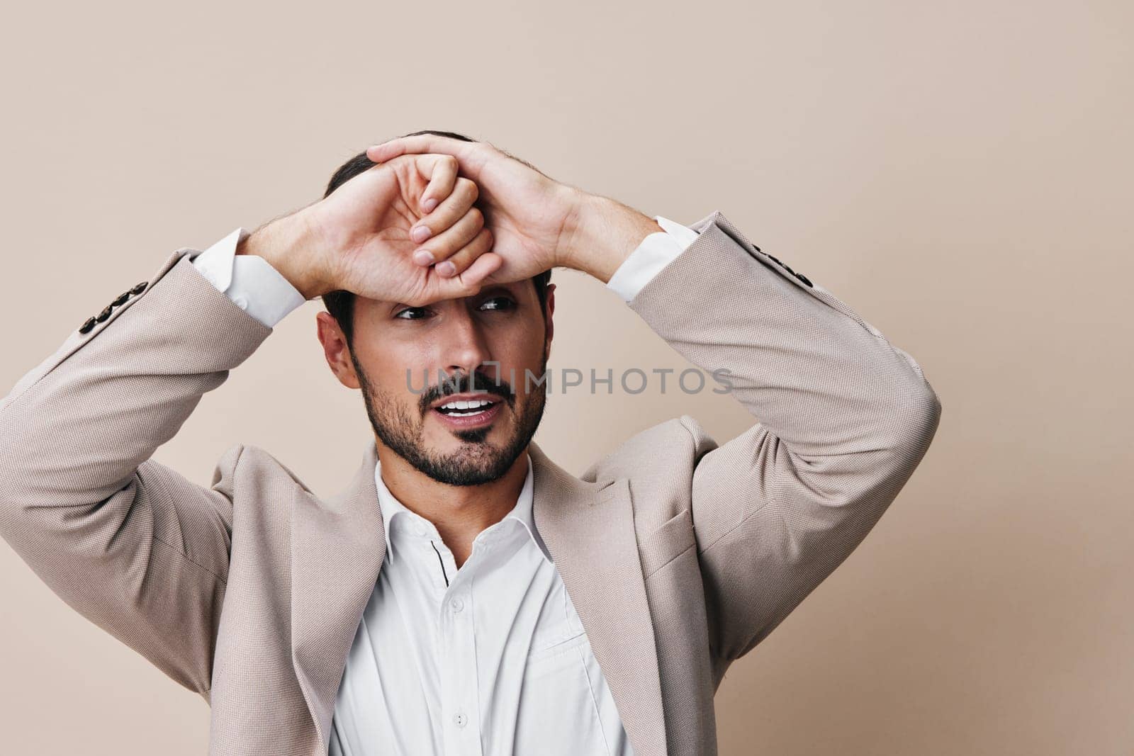 man background entrepreneur yell screaming pleads suit guy angry mad adult sad stress expression businessman style work business boss crazy anger