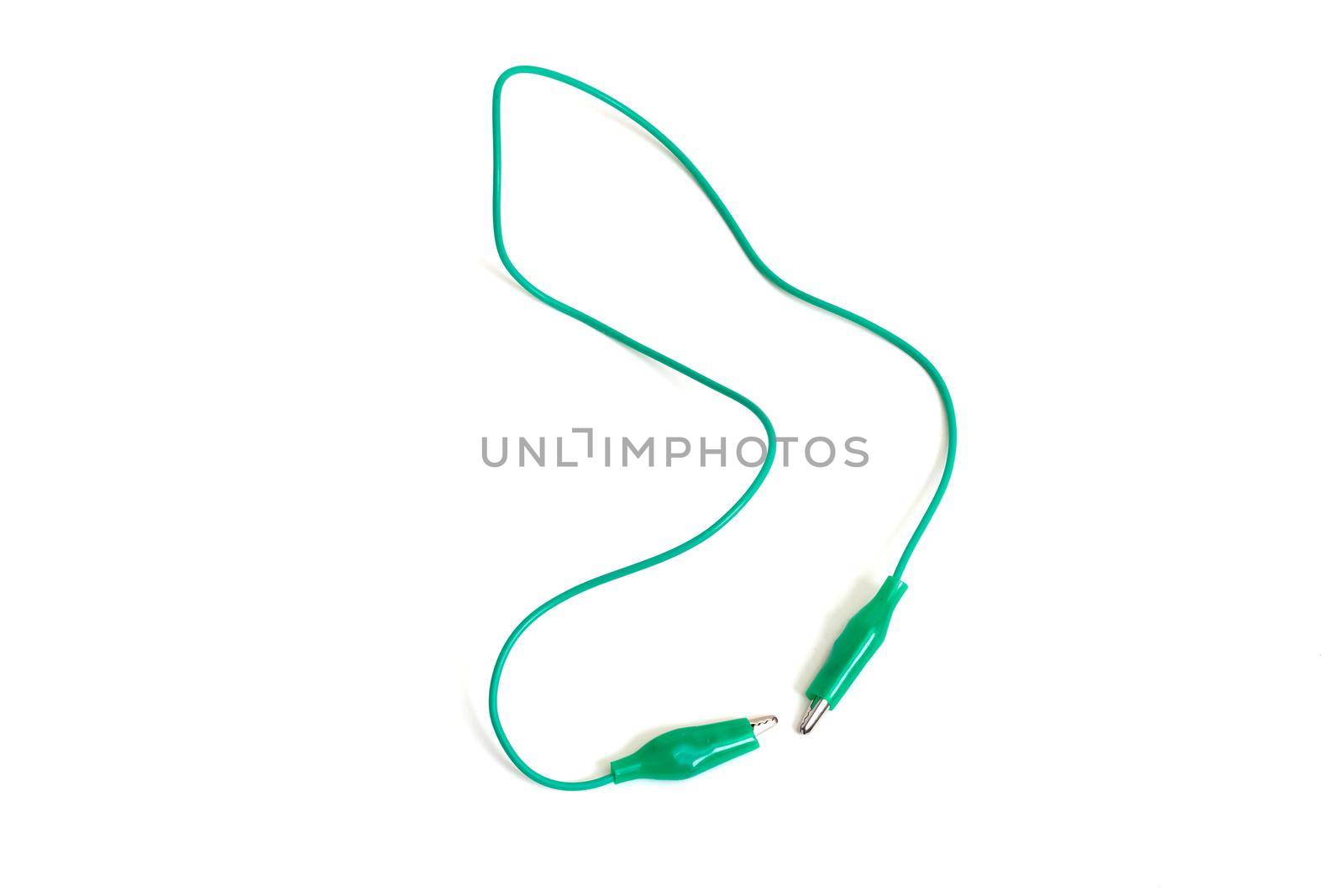 Green engineering probes isolated on a white background close up
