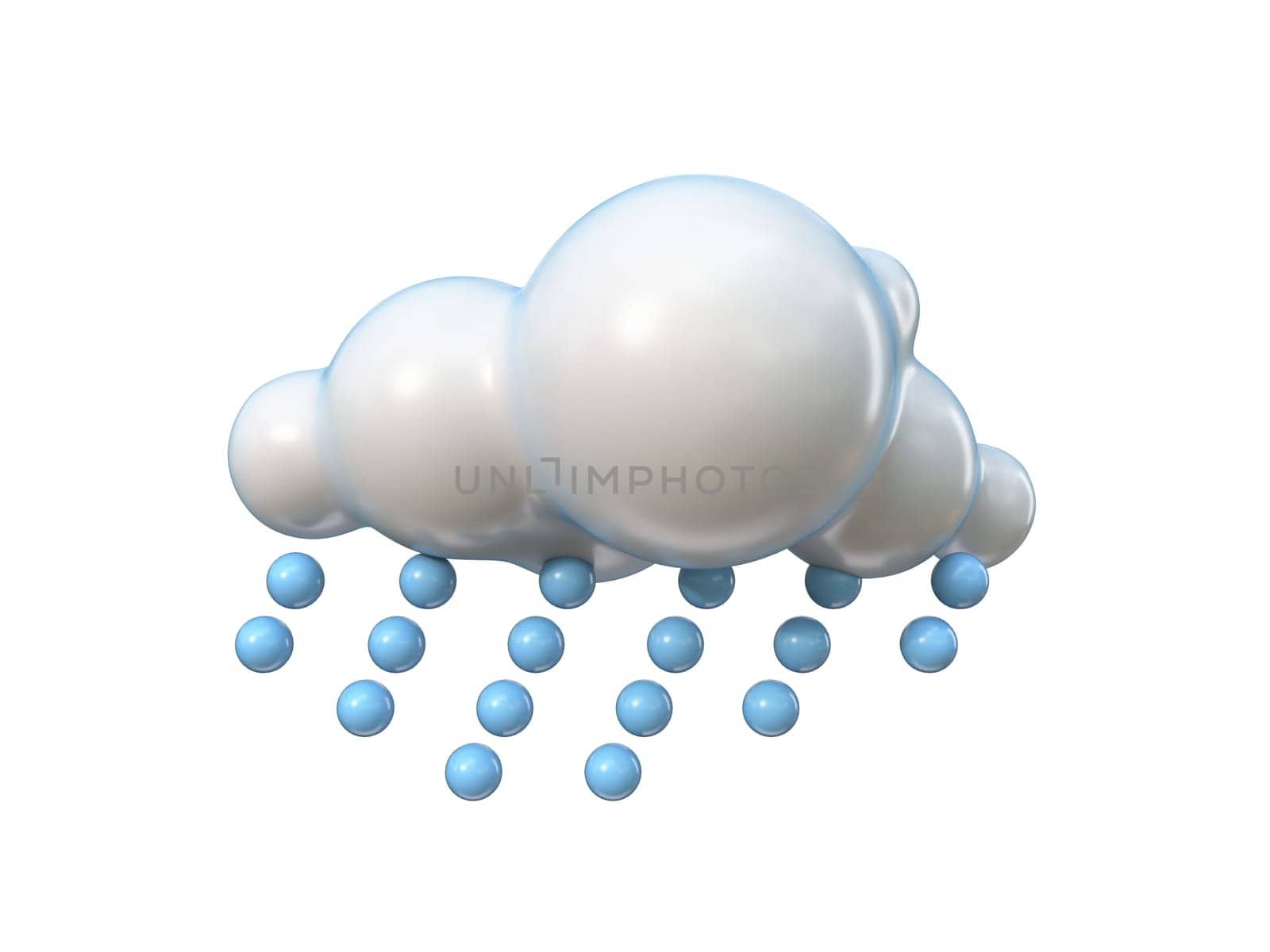 Weather icon Cloud with light rain 3D rendering illustration isolated on white background