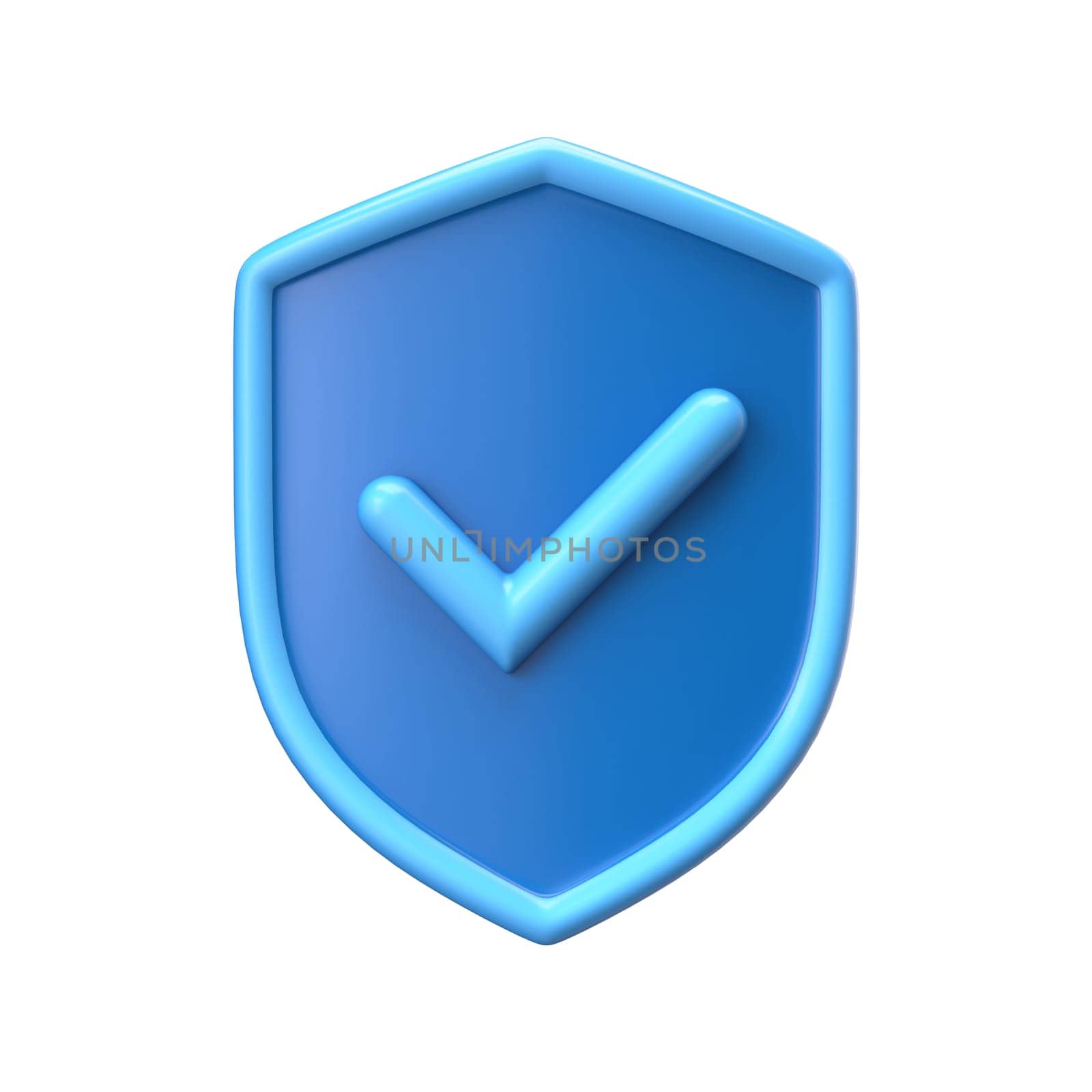 Blue shield with check mark 3D by djmilic