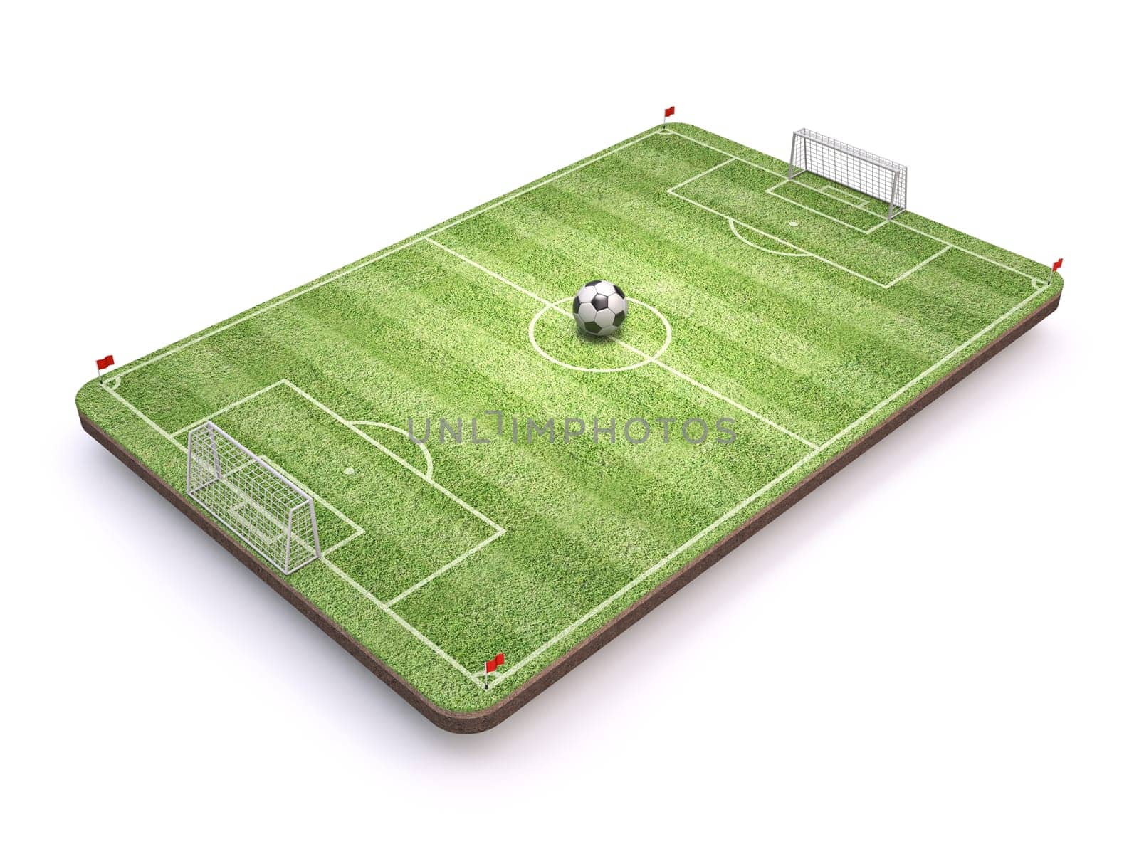 Football Soccer playground Side view 3D by djmilic