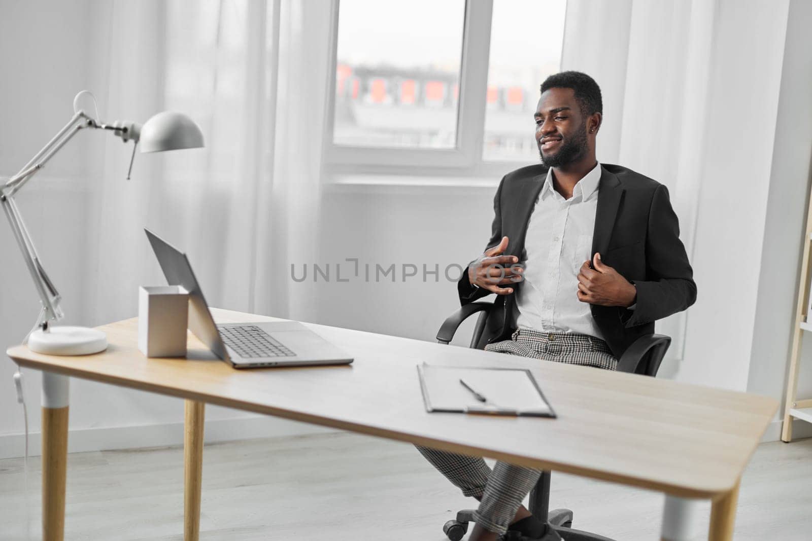 man african office online freelancer education looking student job american computer laptop by SHOTPRIME