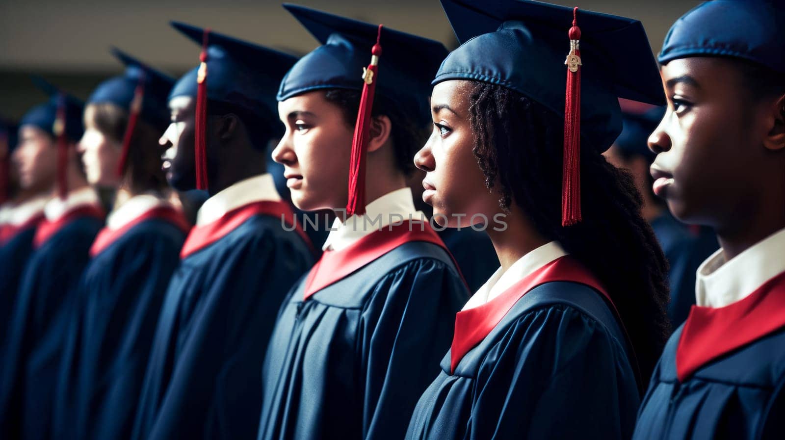 Group of Diverse International Graduating Students Celebrating. Graduation celebration. Generative ai