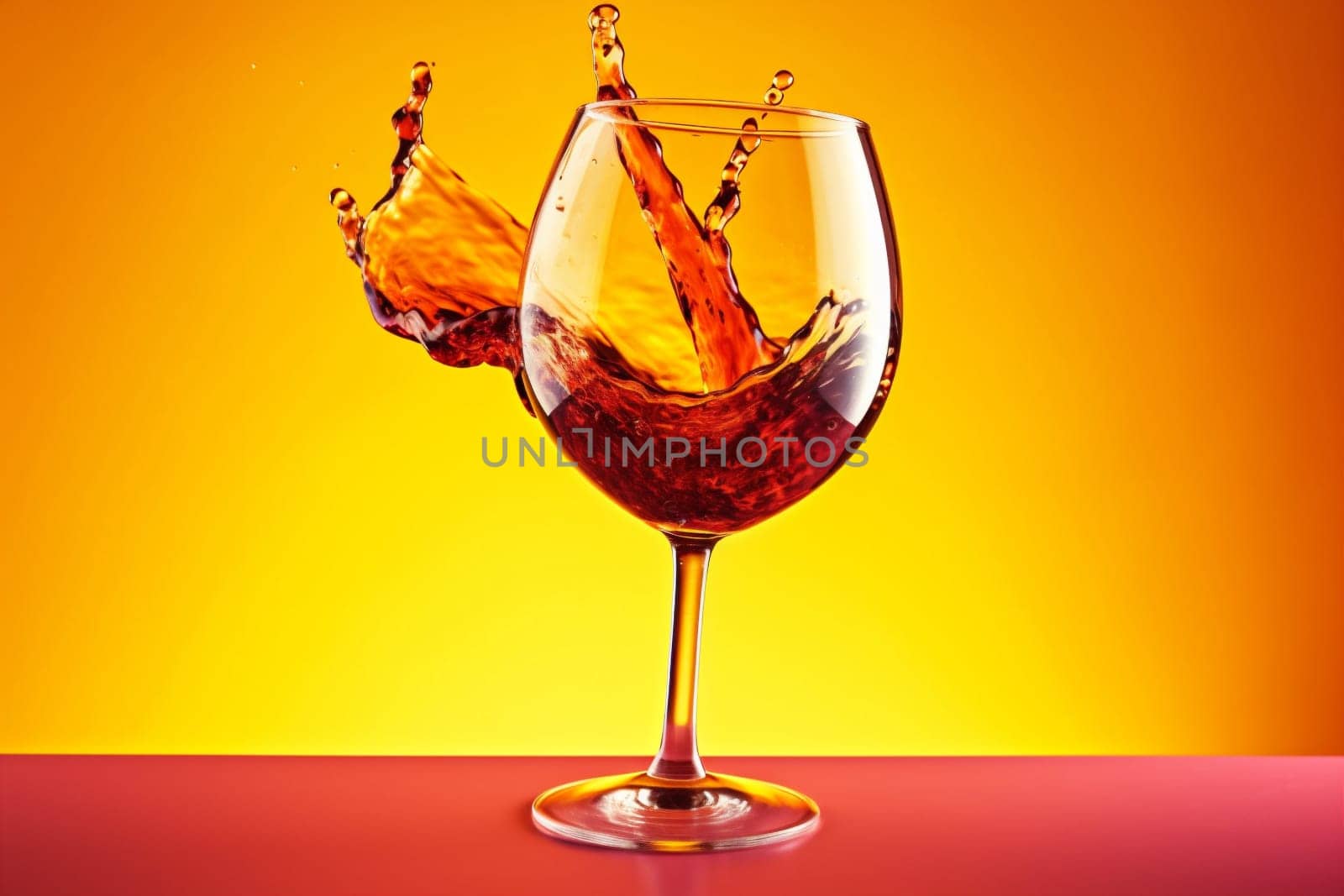 gradient red closeup glass liquid drink background wine merlot party alcohol. Generative AI. by SHOTPRIME