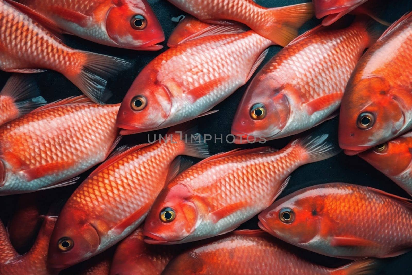 fish vegetable meal background fresh raw seafood dinner food healthy smoked. Generative AI. by SHOTPRIME