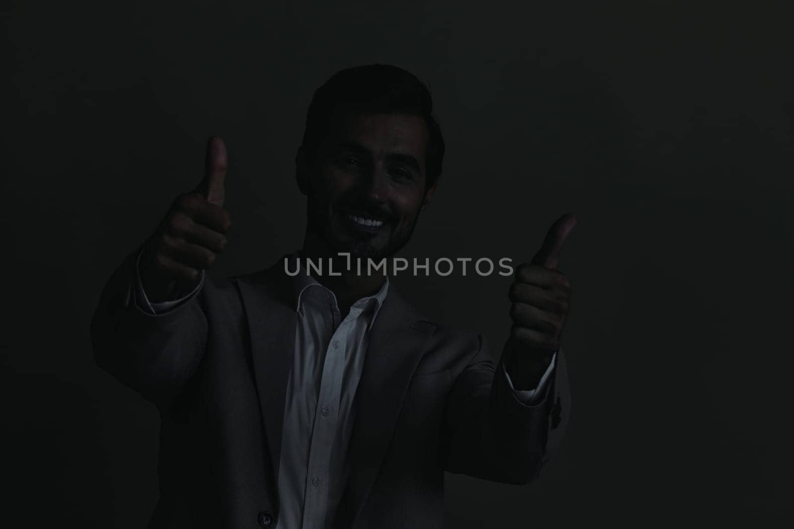 beard man arm posing crossed business happy executive beige suit handsome smiling guy person confident isolated businessman portrait copyspace model eyeglass