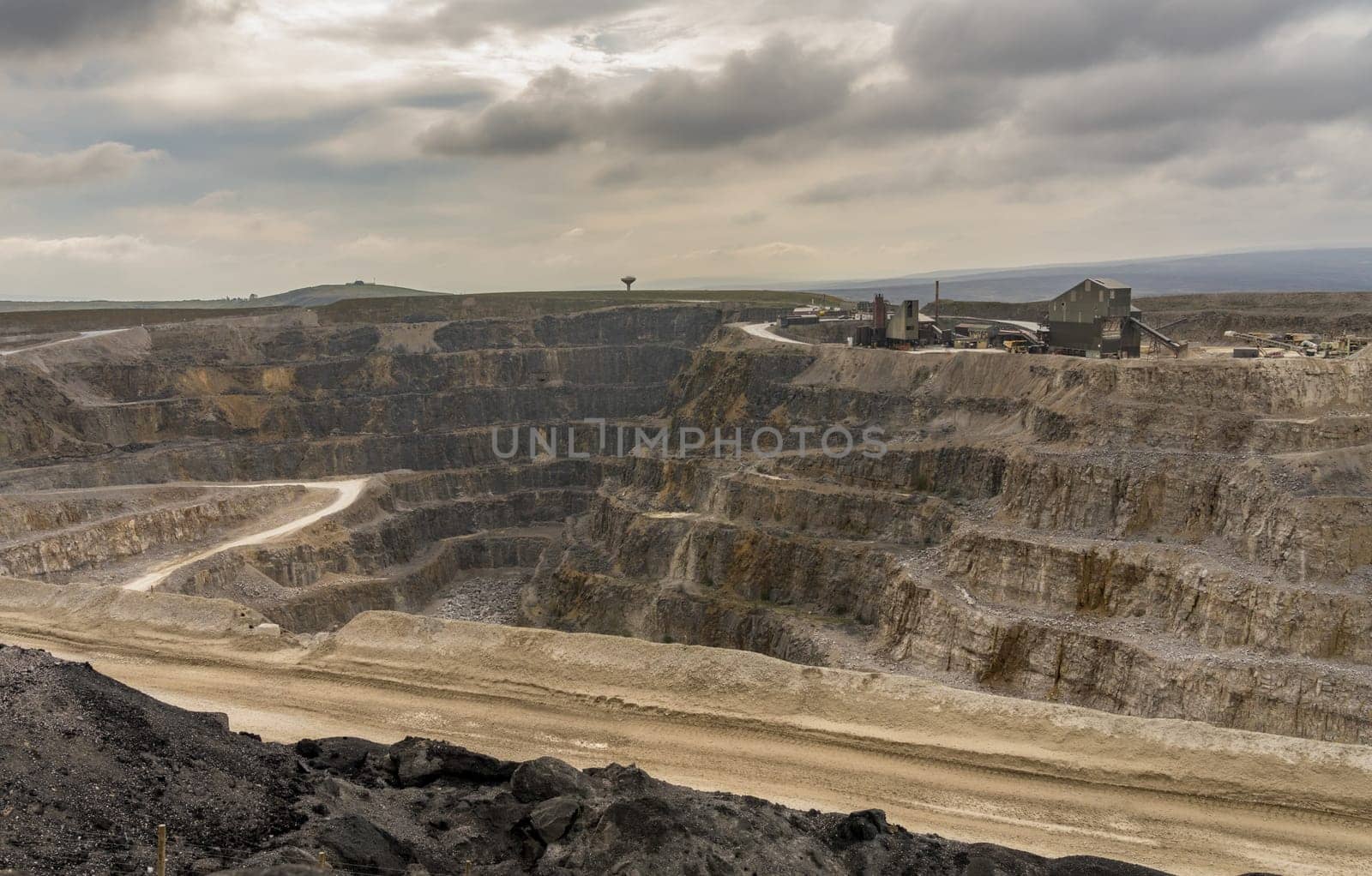 High limestone quarry of Coldstones on Greenhow Hill in Nidderdale Yorkshire