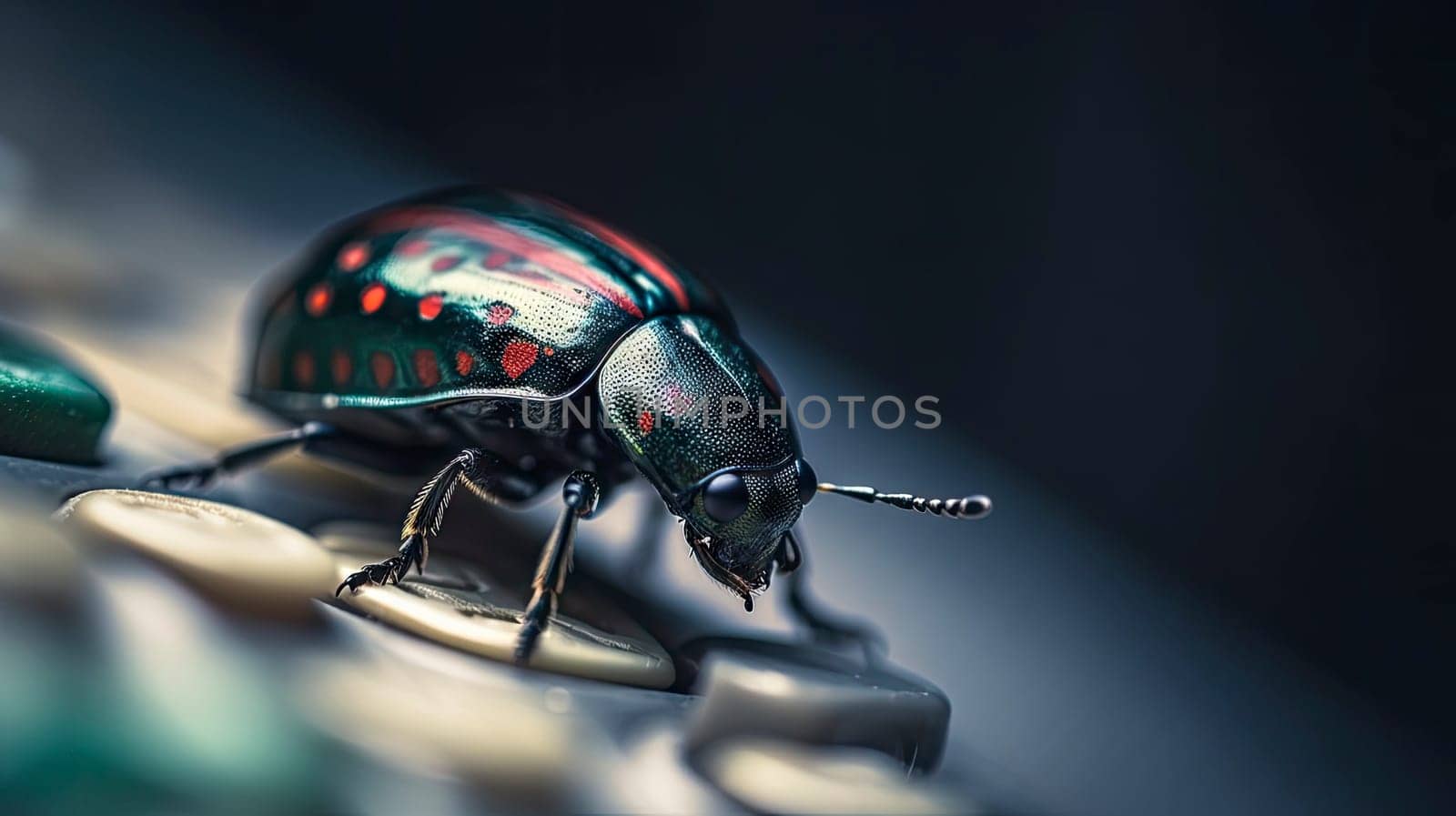 Close-up of beetle. Ai generative