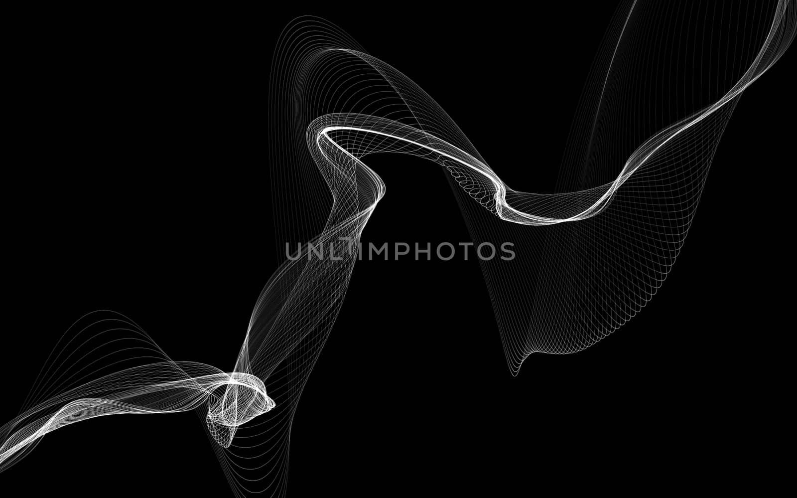 Dark abstract background with a glowing abstract waves, abstract background