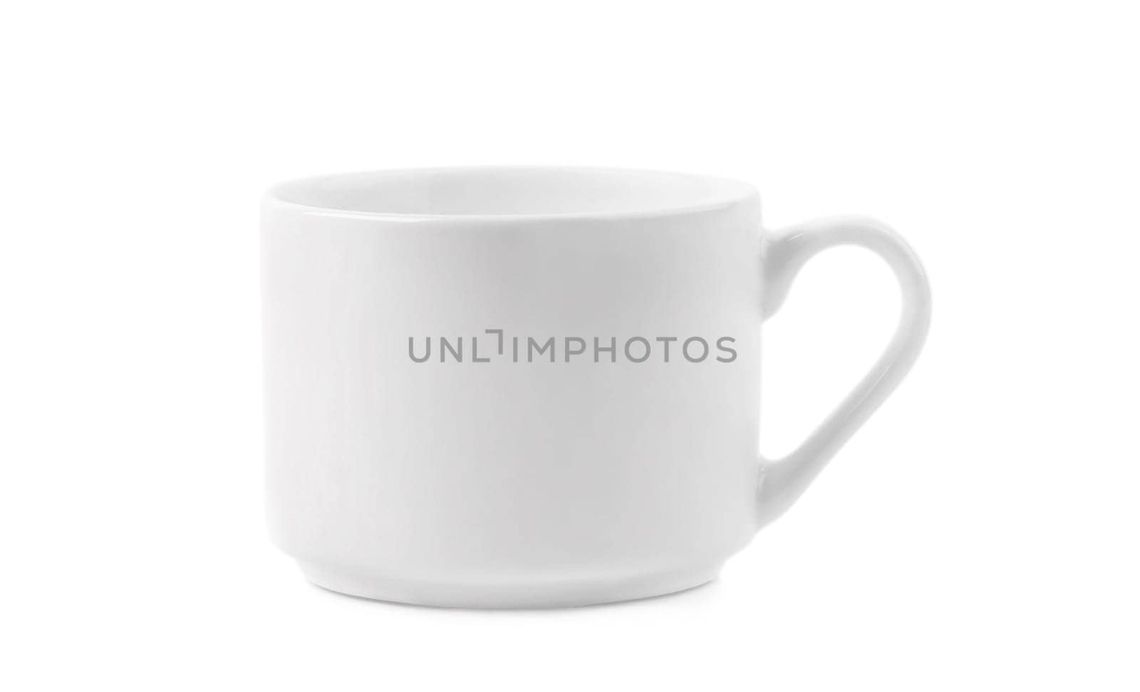 White empty cup isolated on a white background