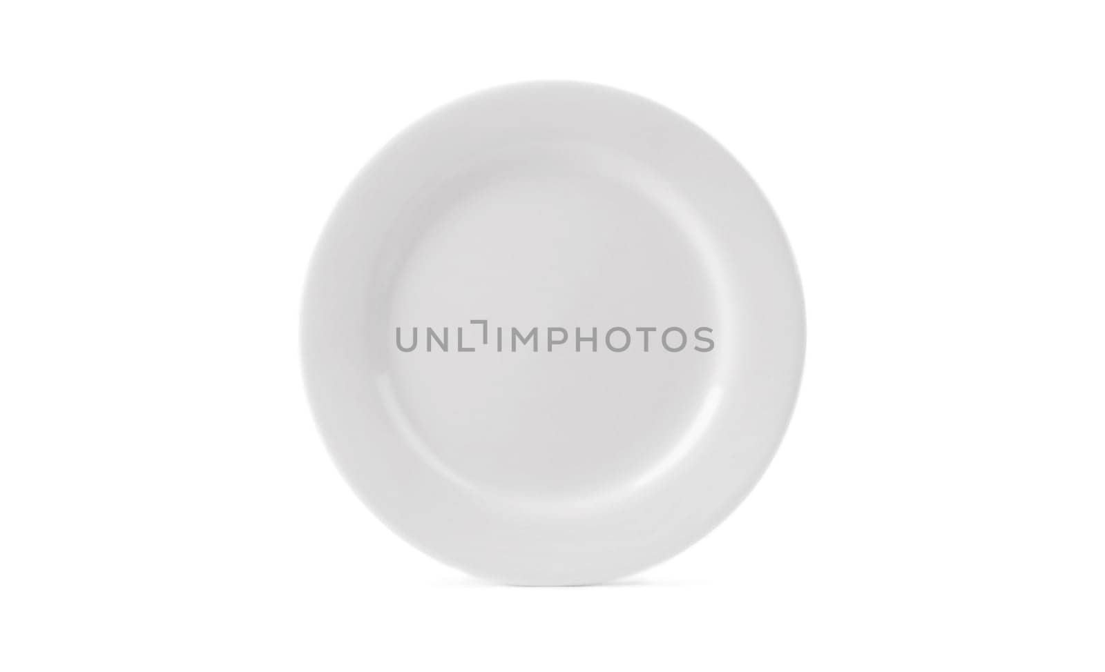 Blank white ceramic dinner dish isolated on a white background