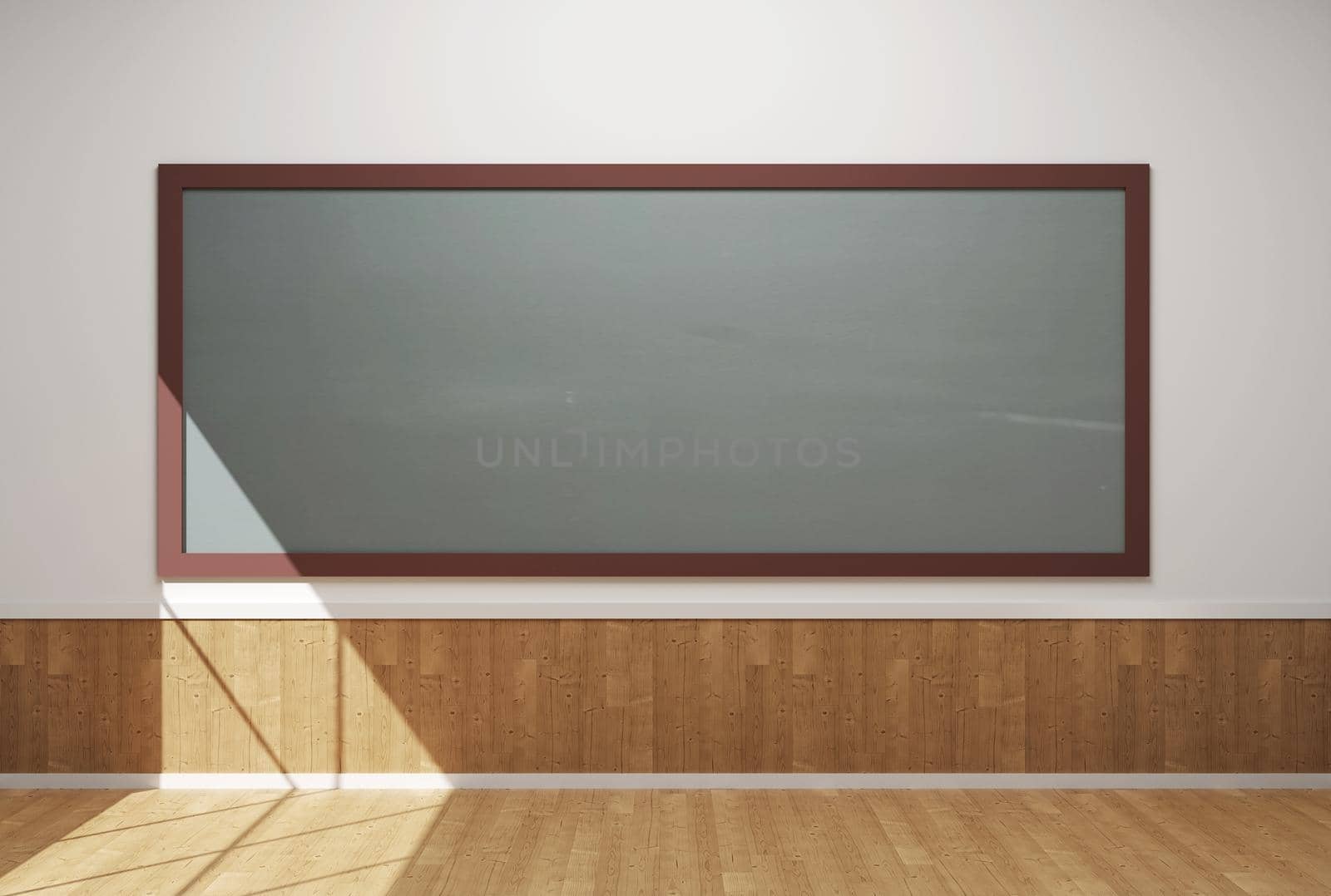 3D Illustration of a Blank Chalk Board. Back to school.