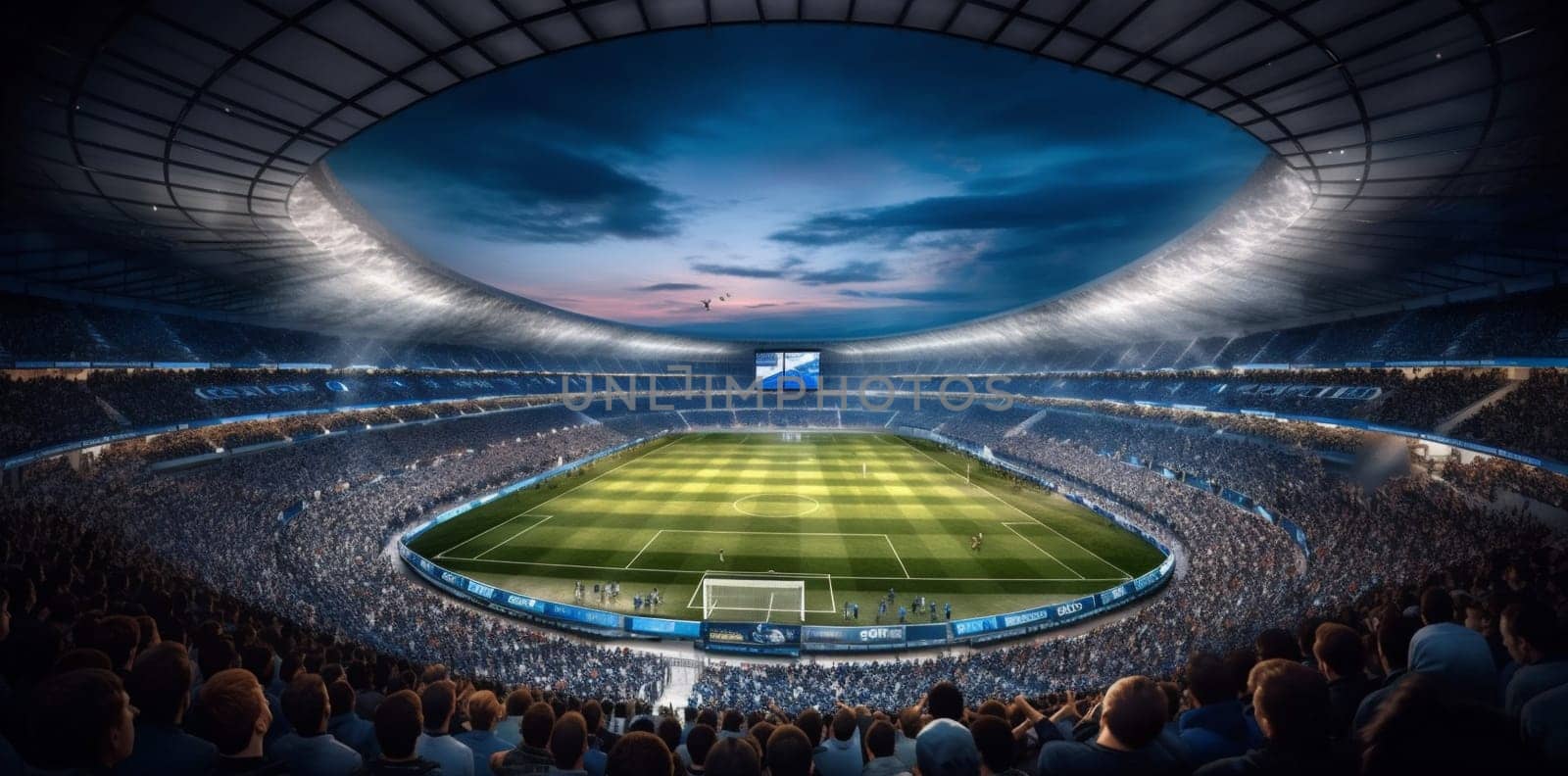 goal soccer game sport green stadium football arena world light. Generative AI. by SHOTPRIME
