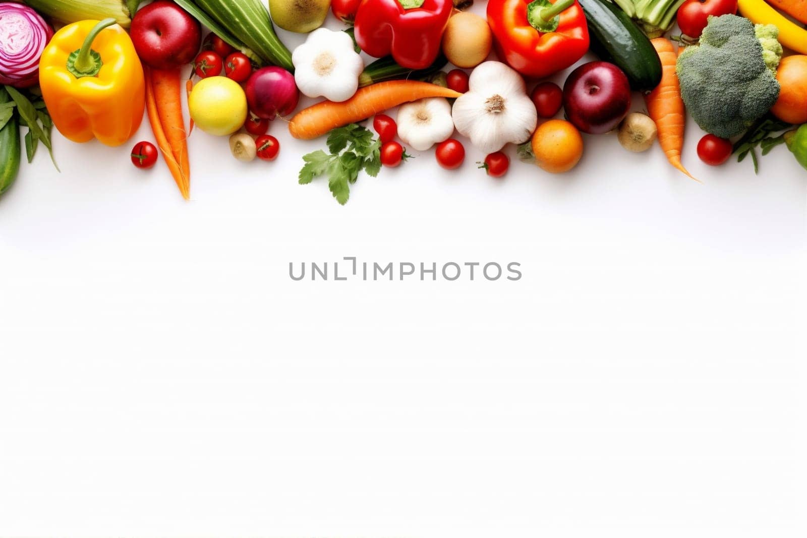 white vegetable fruit tomato isolated healthy vegetarian fresh background food green. Generative AI. by SHOTPRIME