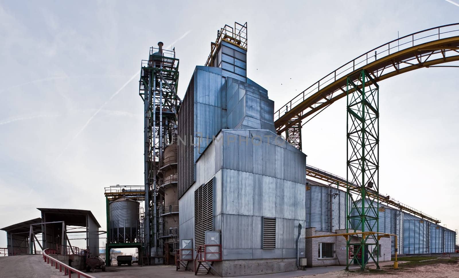 Grain elevator silos in Ukraine.