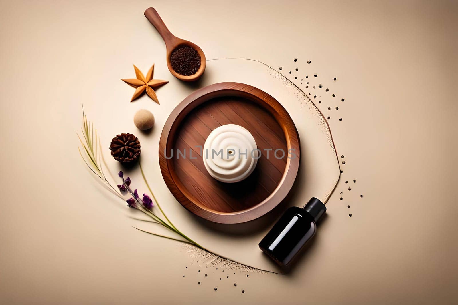 Skin care concept. Landing page template. Morning routine. Bath time. Organic products for scrubbing and body skin care with natural herbal skin care products, top view