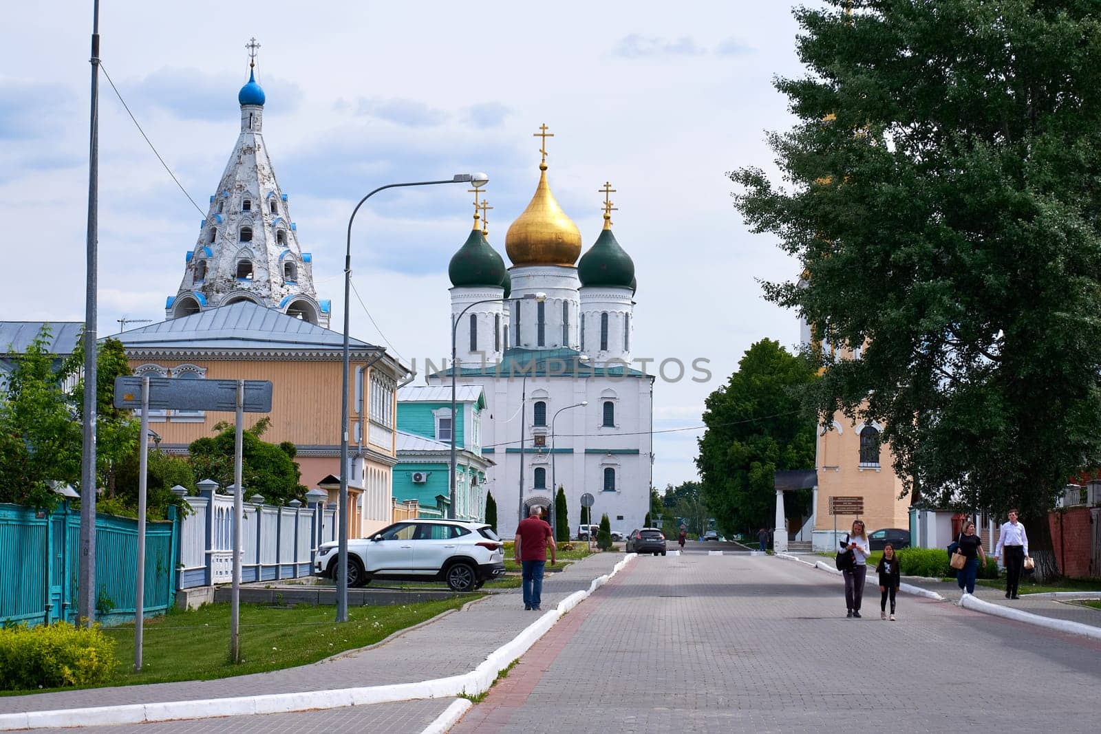 Kolomna, Russia - May 30, 2023: Walking along the street of an old Russian city on a spring day