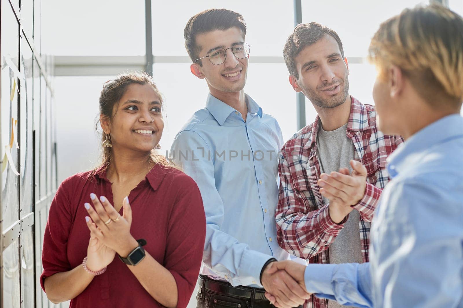 Diverse business people partners group negotiating at boardroom meeting