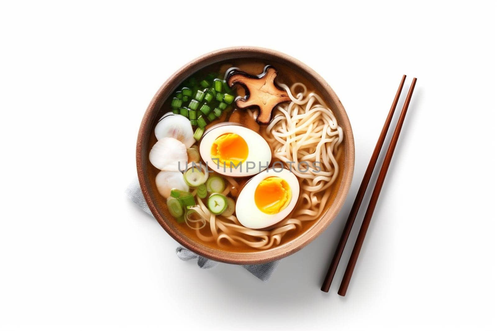 white food bowl asian noodle korean ramen background meal soup japanese. Generative AI. by SHOTPRIME