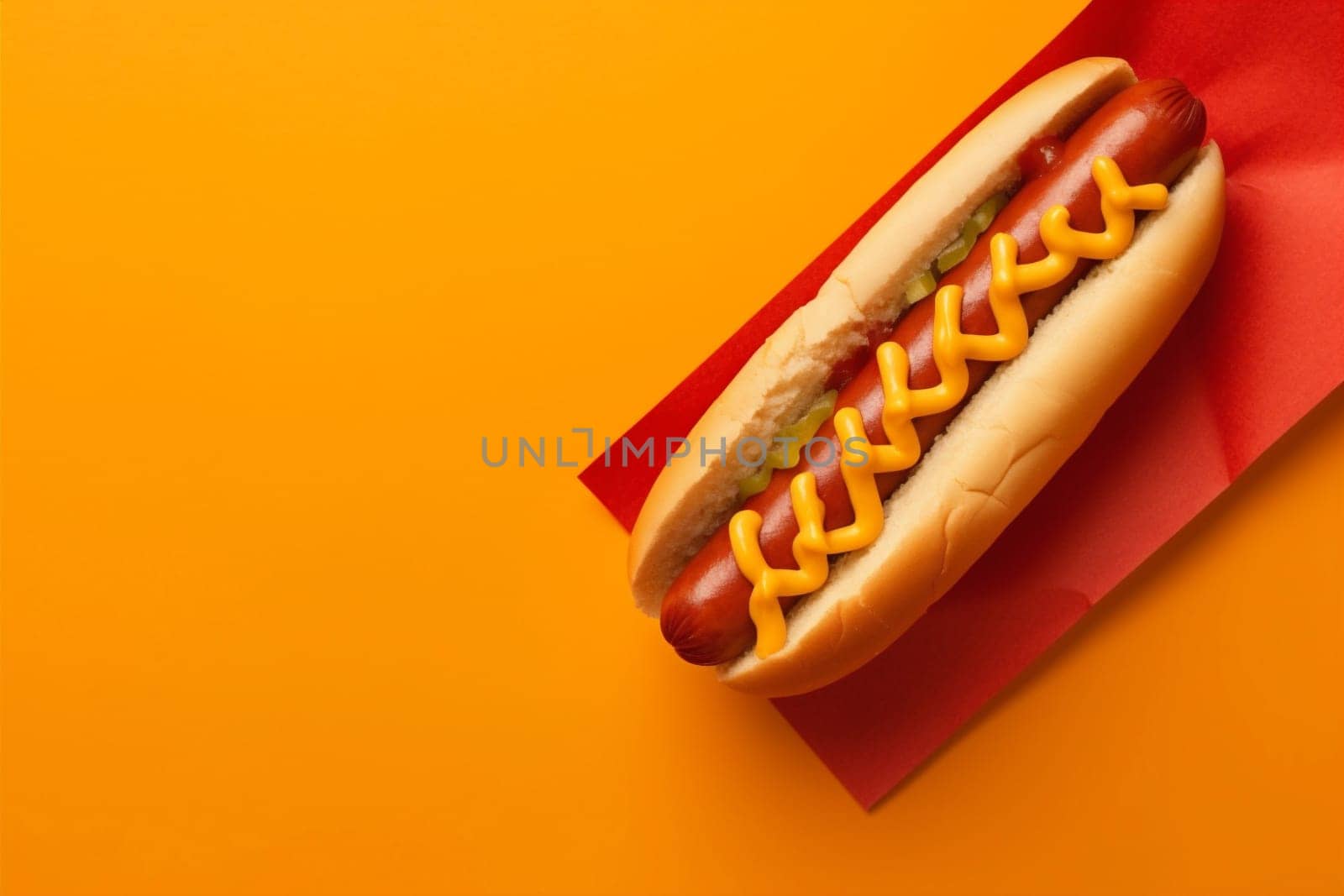dog hot meat sauce food relish bread background american fast sausage. Generative AI. by SHOTPRIME