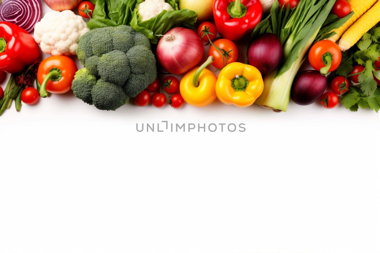 food green isolated background vegetable tomato group healthy vegetarian white fruit. Generative AI. by SHOTPRIME