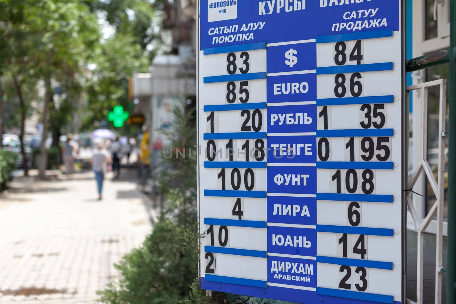 Scoreboard currency exchange in Kyrgyzstan. by AnatoliiFoto