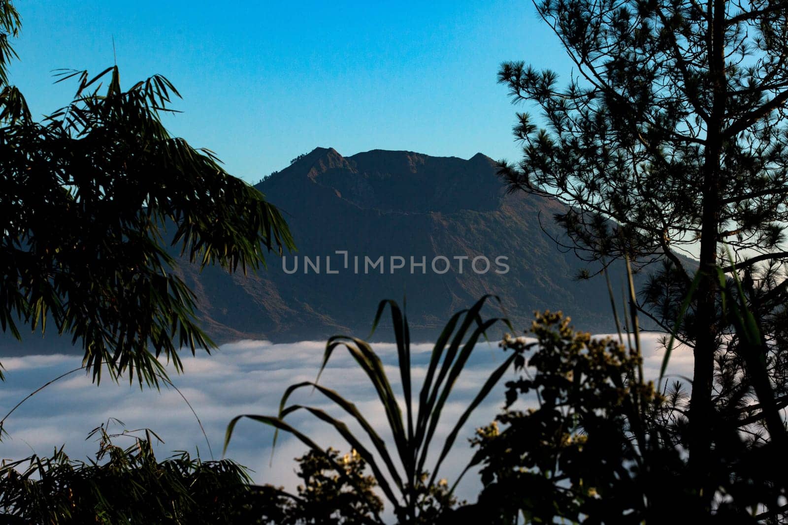 amazing view of the volcano. bali