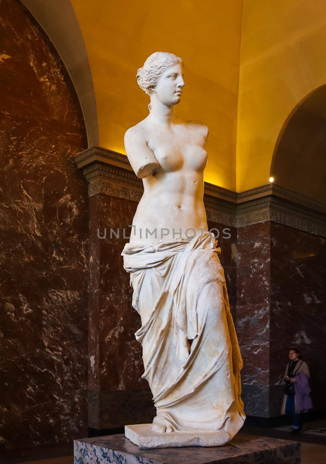 Paris / France - April 04 2019. Venus de Milo, ancient Greek statue. Louvre Museum by Olayola