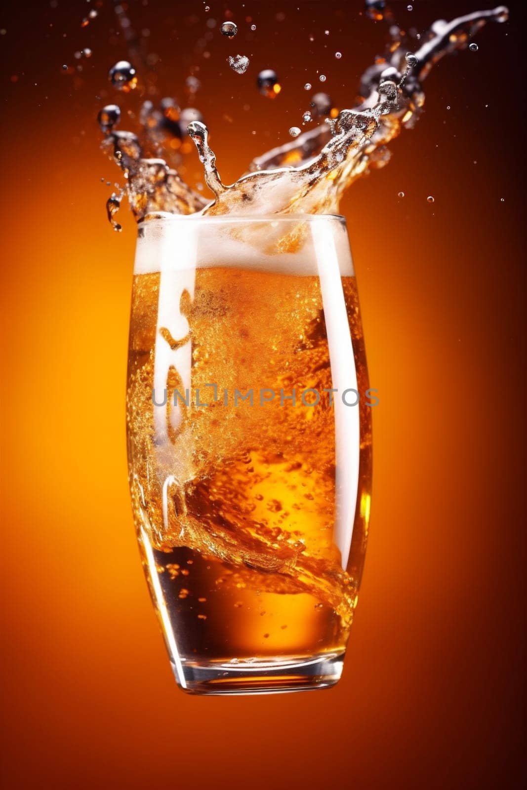 drink bubble foam cold background gradient glass splash alcohol pub beer. Generative AI. by SHOTPRIME