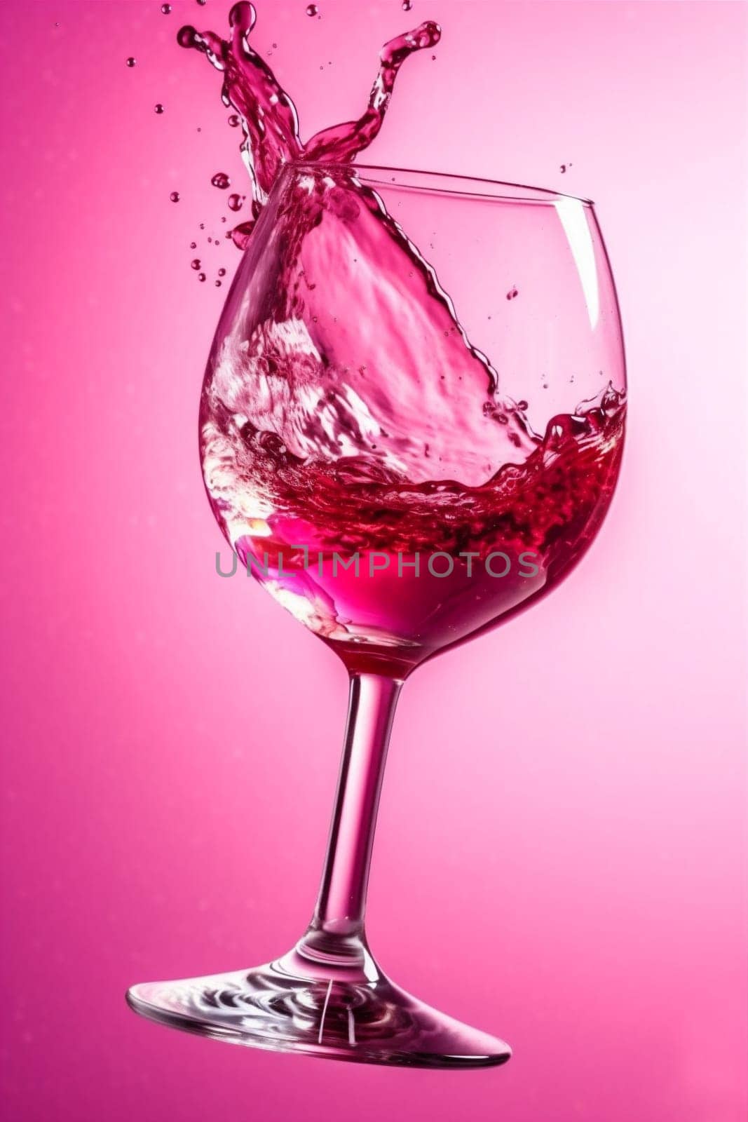 alcohol taste party glass closeup wine drink background gradient liquid red. Generative AI. by SHOTPRIME