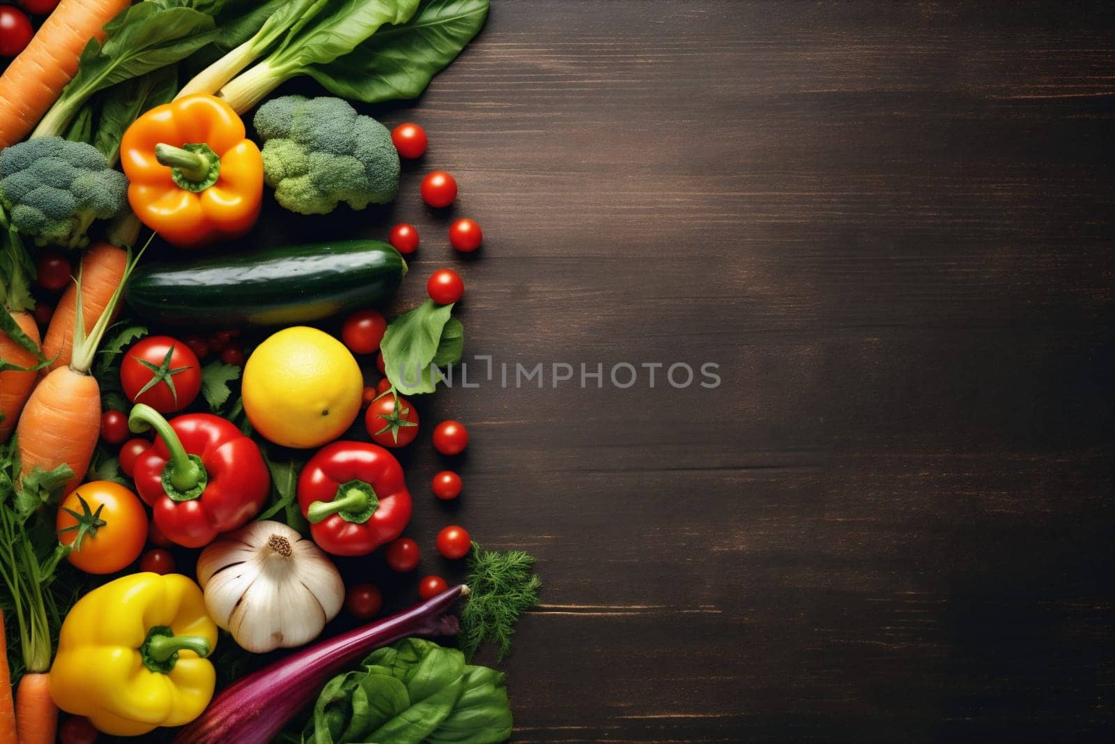 cooking dark ingredient healthy vegetarian background food fresh vegetable pepper table. Generative AI. by SHOTPRIME