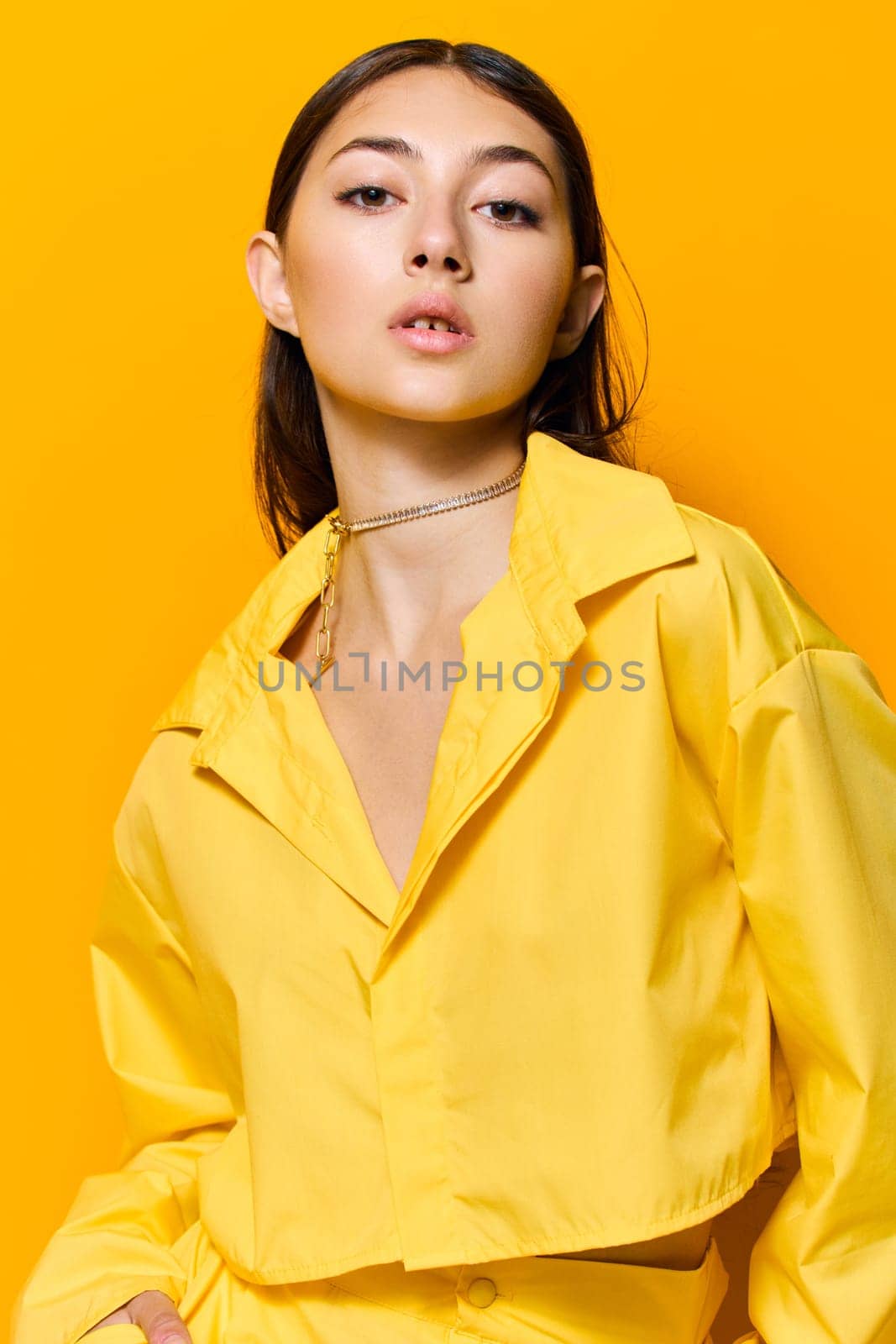 trendy woman lifestyle girl young model fashion attractive yellow beautiful female by SHOTPRIME