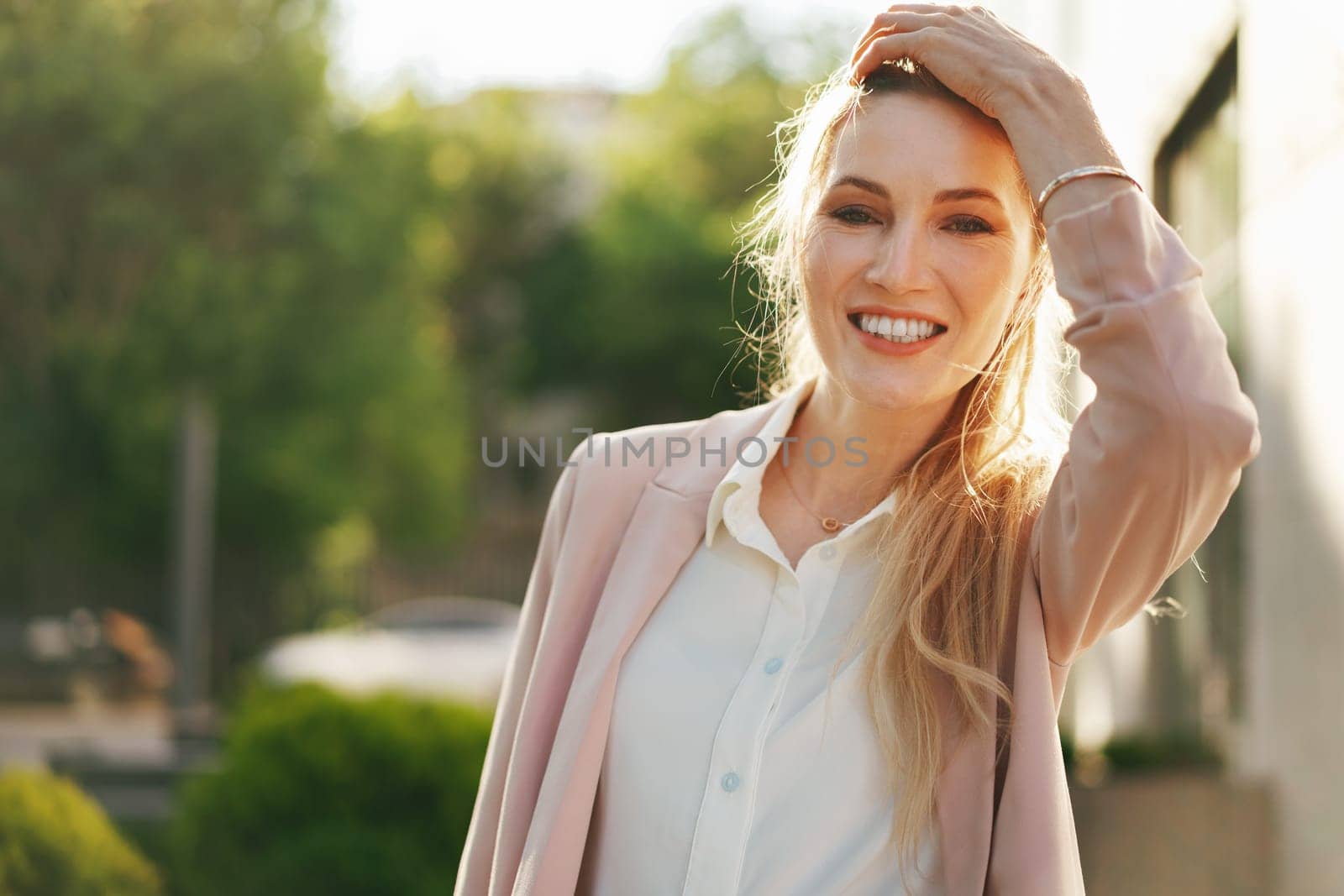 Close up portrait of young businesswoman outdoors by Fabrikasimf