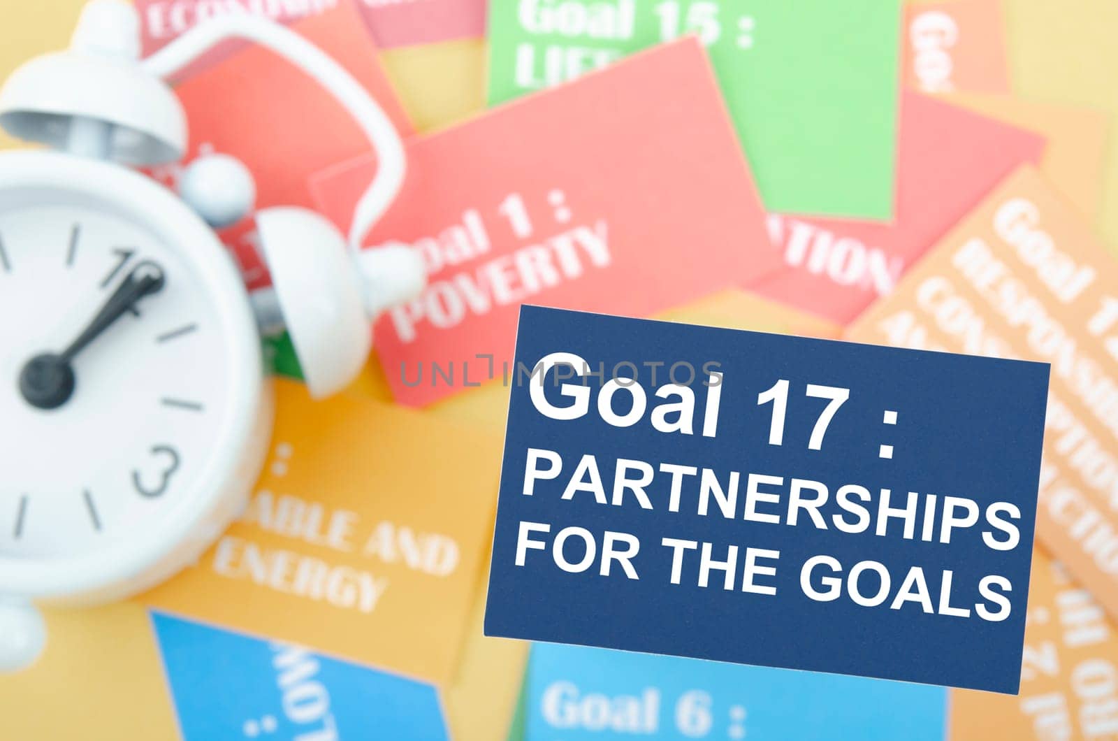 The Goal 17 : Partnerships for the Goals. The SDGs 17 development goals environment. Environment Development concepts. by Gamjai