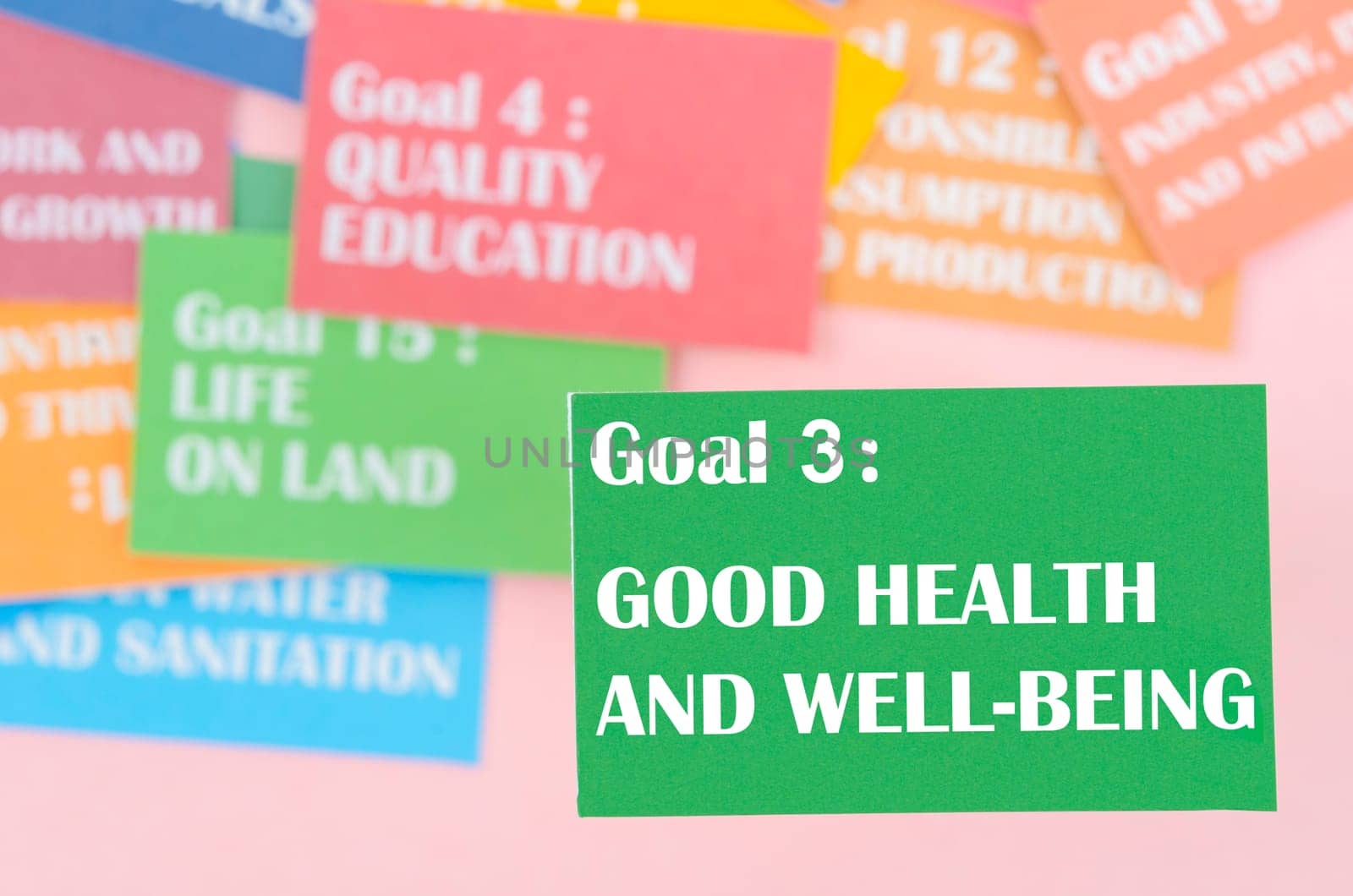 The Goal 3 : Good health and well being. The SDGs 17 development goals environment. Environment Development concepts. by Gamjai