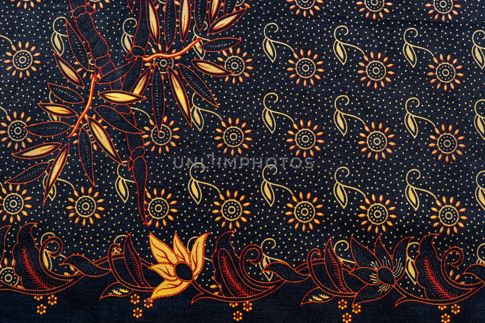 Motif Mega Mendung, batik motif typical of West Java Indonesia, curved line pattern with cloud objects, with developments and various artistic colors by Gamjai