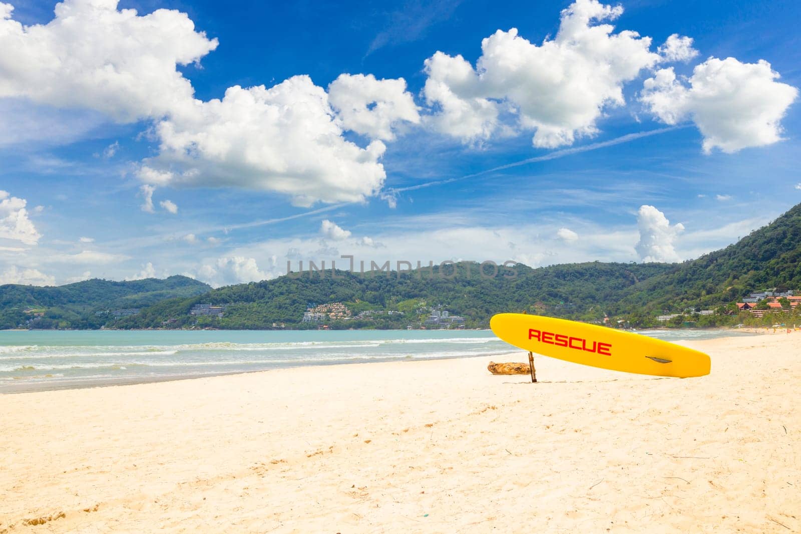 The Surf Rescue surfboard on , beach, Phoket Southern of thailand by Gamjai