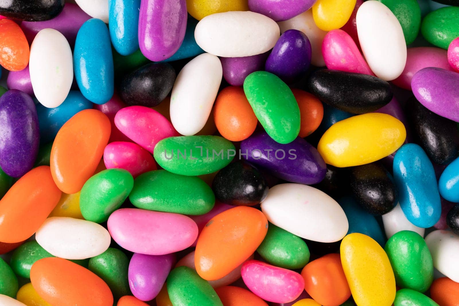 Directly above view of full frame multi colored sweet candies by Wavebreakmedia