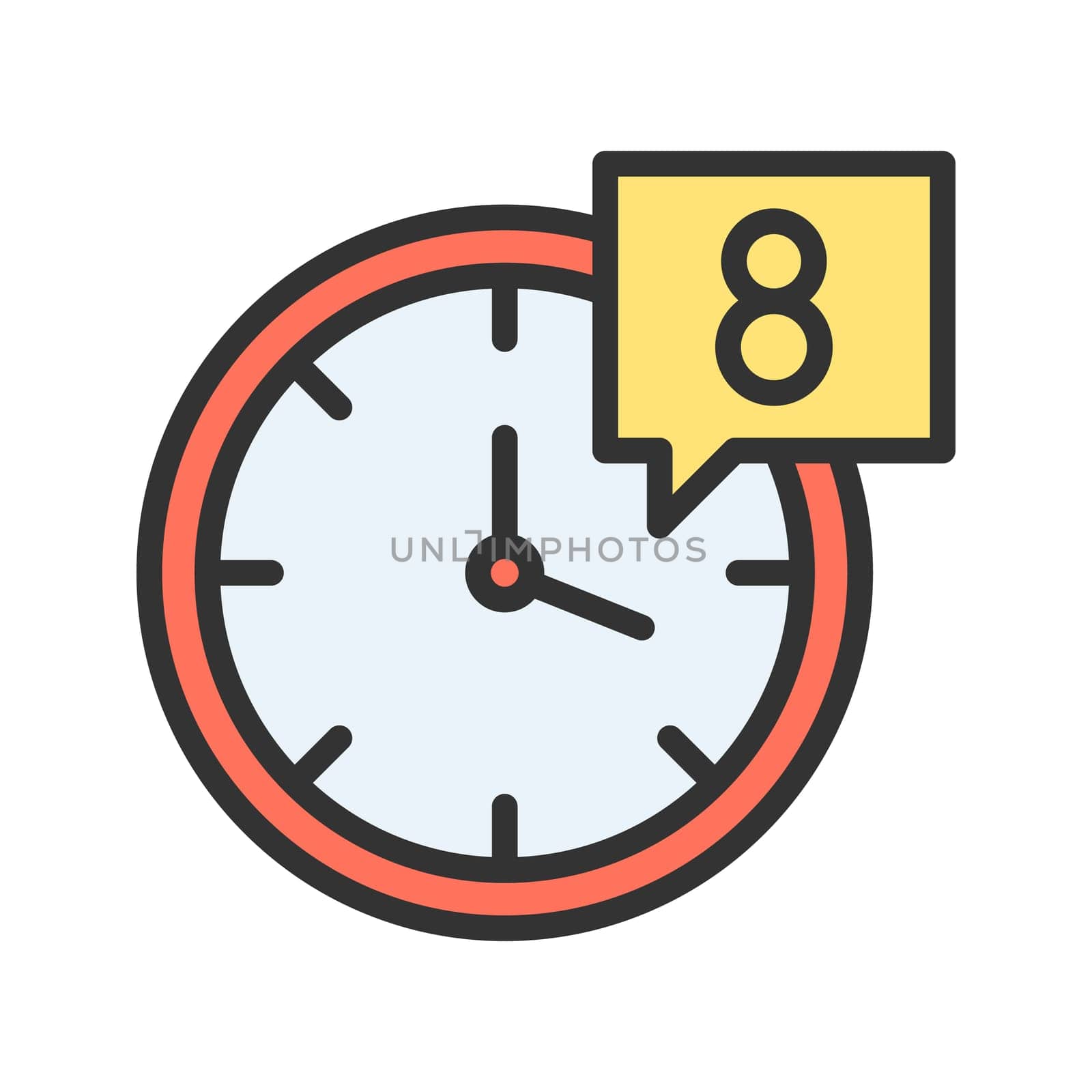 Working Hours icon image. Suitable for mobile application web application and print media.