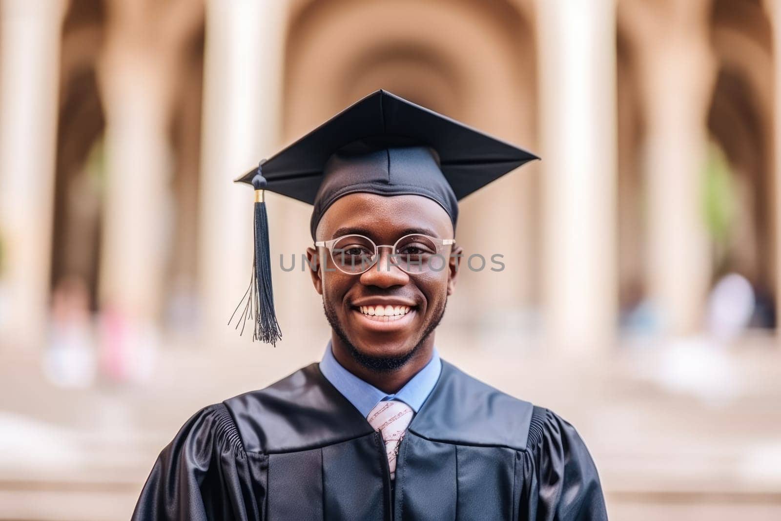 portrait of happy graduate student in hat , holding diploma, AI Generative by Desperada