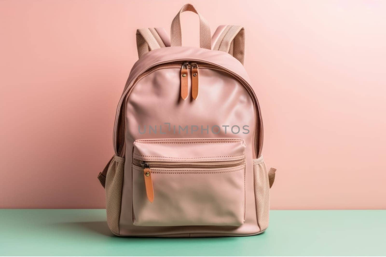 Back to school. pink school backpack isolated , AI Generative