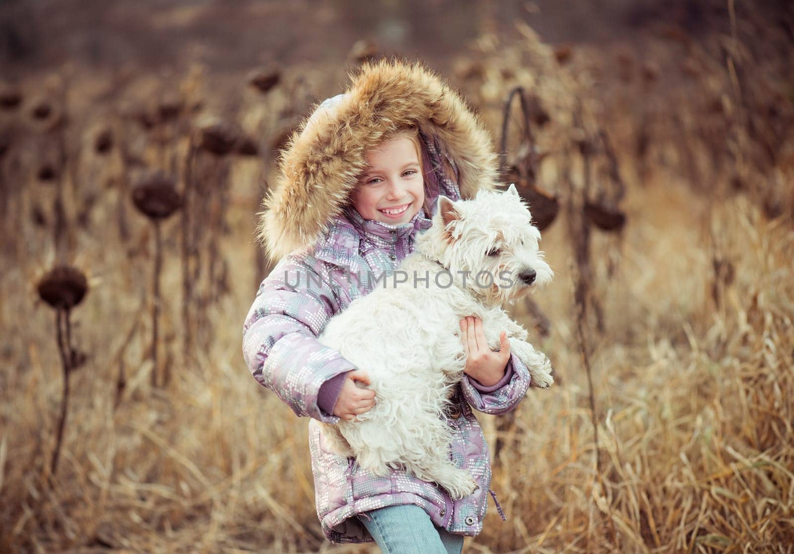 little girl with her dog by tan4ikk1