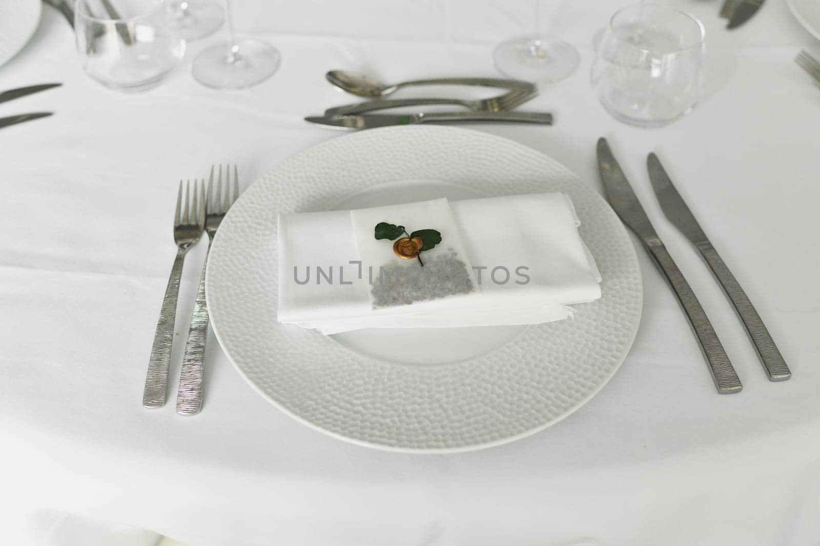 Table setting with cutlery and napkin