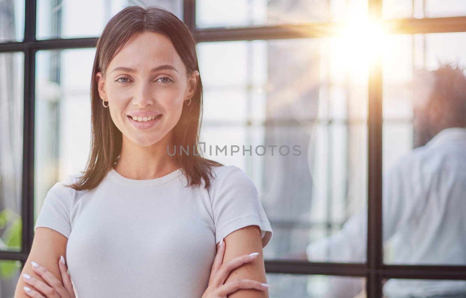 Portrait of a young business woman in an modern office