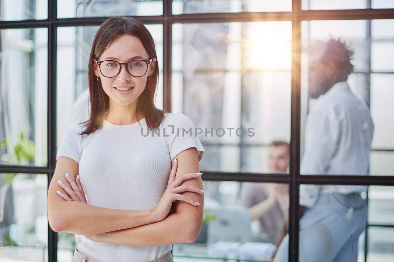 Portrait of a young business woman in an modern office