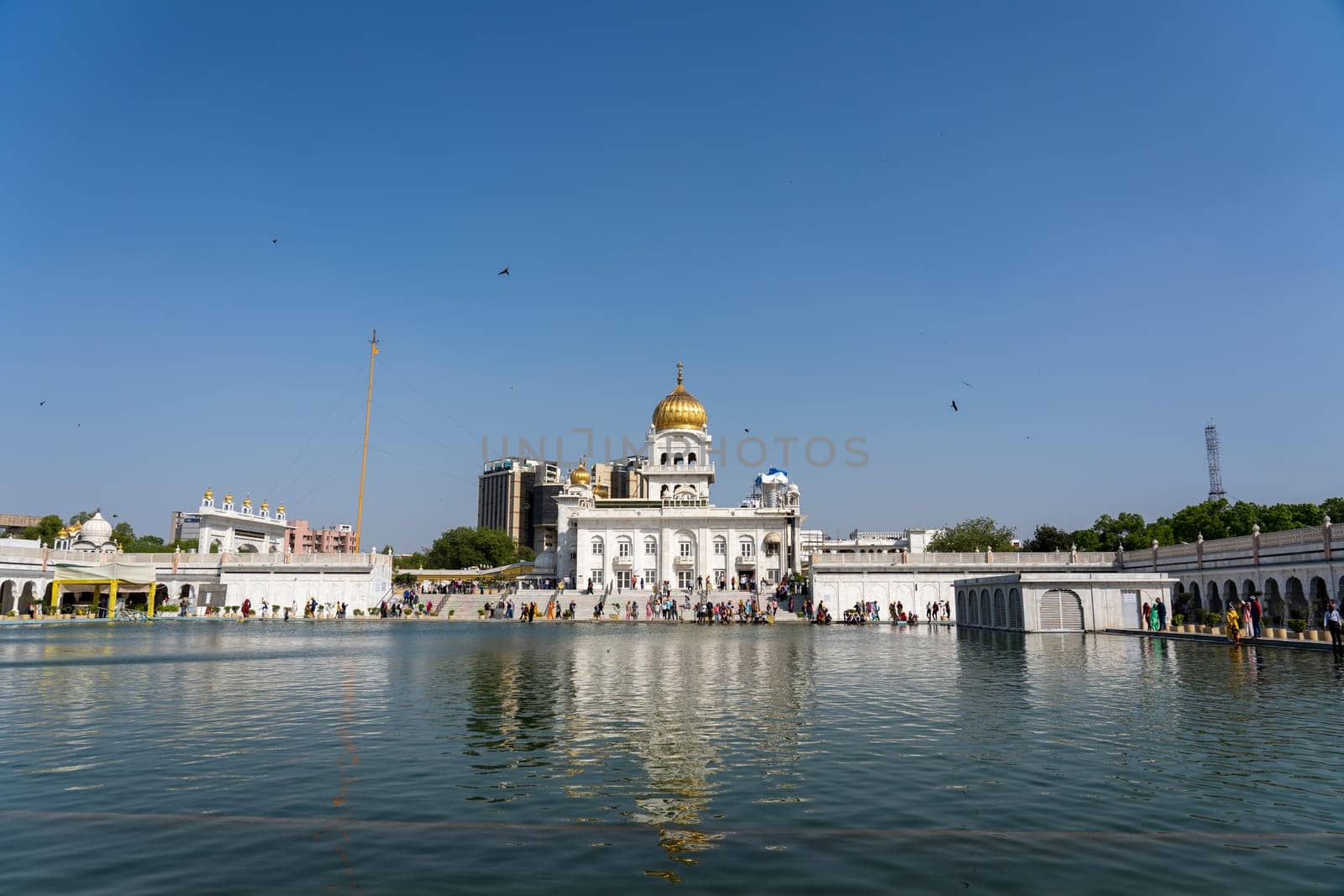 Sikh Temple Gurudwara Bangla Sahib in Delhi by oliverfoerstner