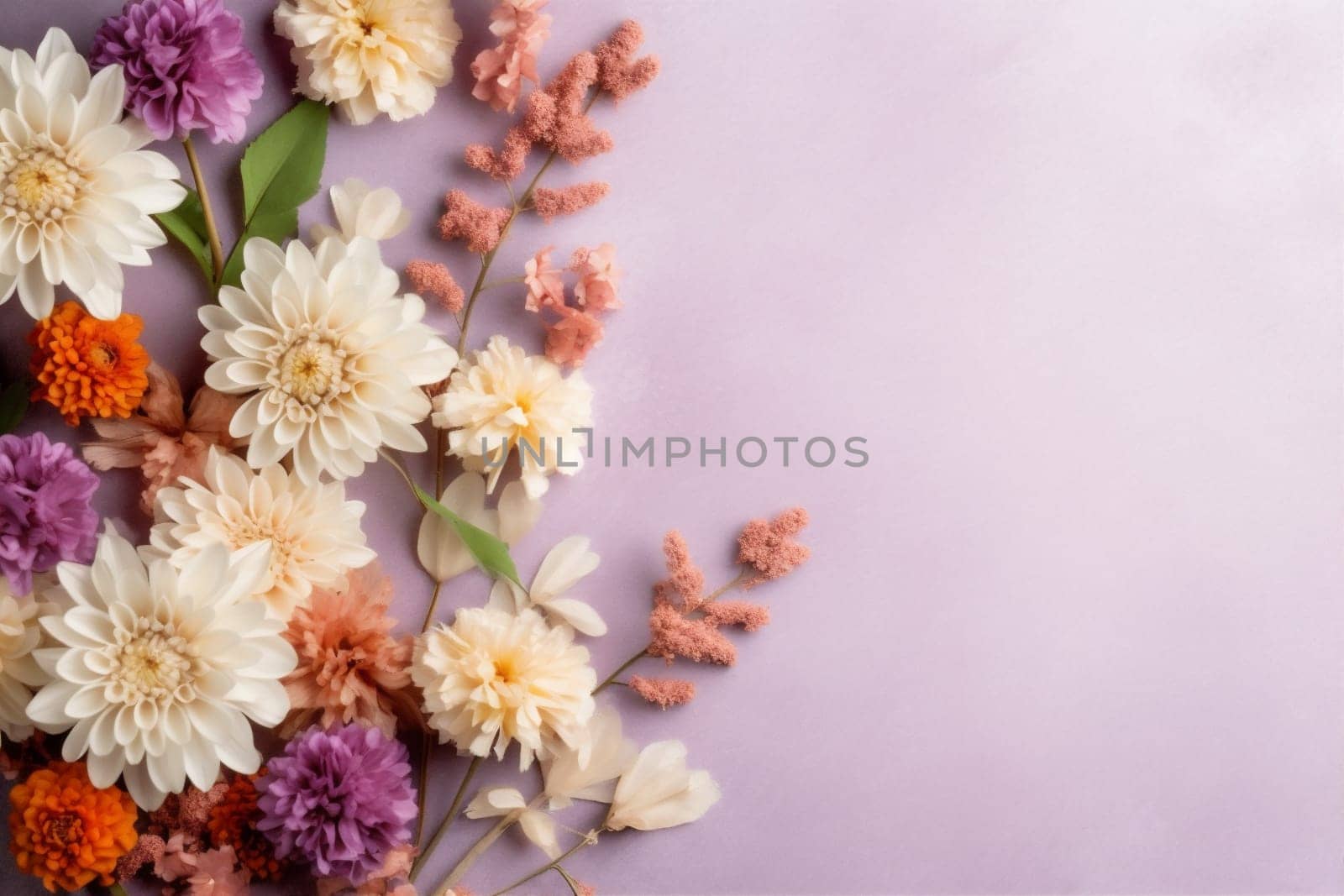 wedding pink valentine leaf blossom vintage nature flower background bouquet floral. Generative AI. by SHOTPRIME