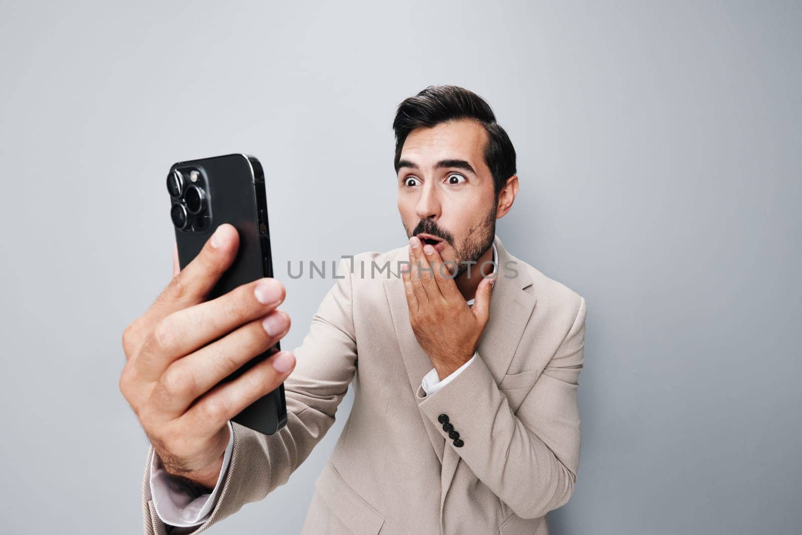 man phone handsome blogger happy portrait adult communication call smile suit success corporate mobile entrepreneur connection business phone smartphone cellphone application hold