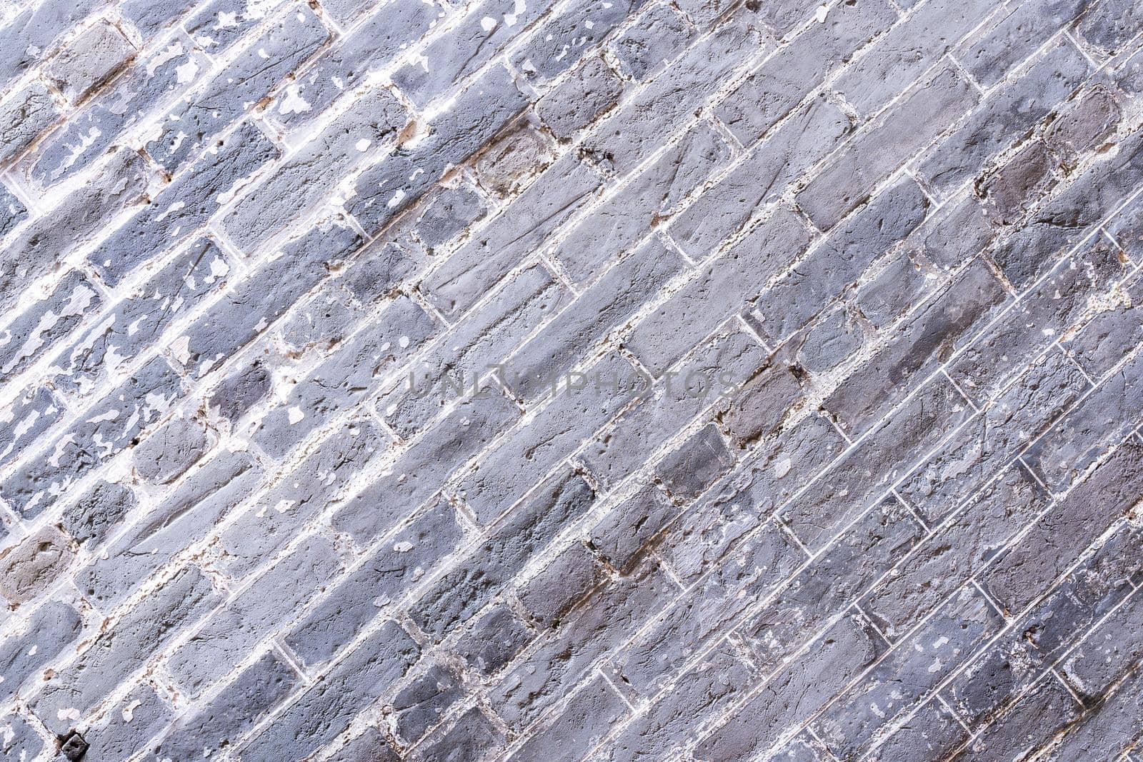 Real gray antique retro brick tone, pattern wall background in an old chinese house, close up, flat lay, top front view.